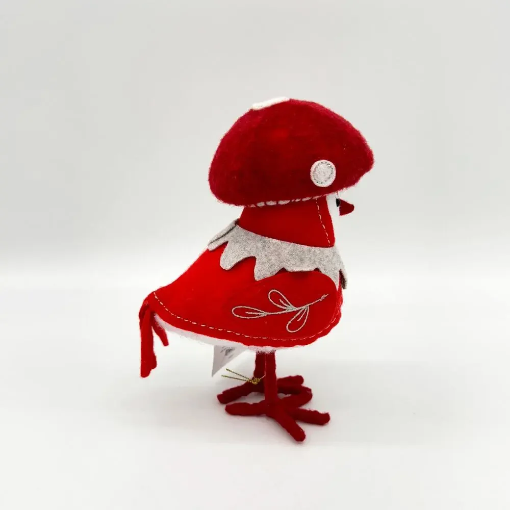 Target Wondershop Featherly Friends Red Mushroom Felt Bird Capster 2024 NEW